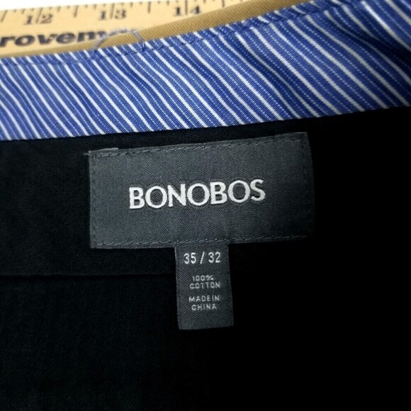 BONOBOS Stretch Washed Straight Leg Casual Chino Pants Mens 35 Khaki Tan - Picture 3 of 7